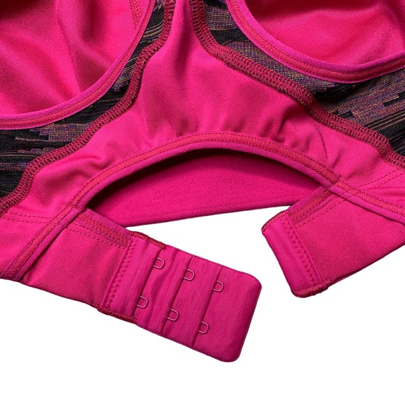BROOKS Running Rebound Racer Sports Bra Size 34B Pink Black Adjustable Straps - Picture 6 of 11